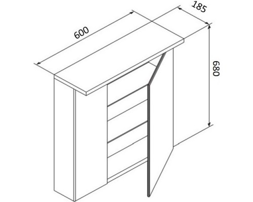 Зеркальный шкаф 60x68 см белый глянец R Am.Pm Spirit V2.0 M70AMCR0601WG