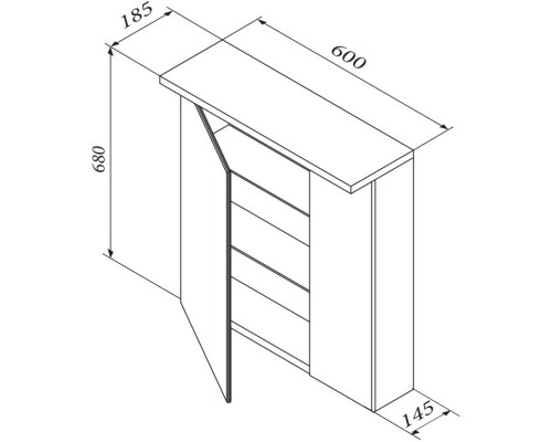 Зеркальный шкаф 60x68 см белый глянец Am.Pm Spirit M70MCX0601WG