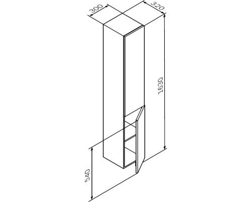 Пенал подвесной графит матовый R Am.Pm Gem M90CHR0306GM