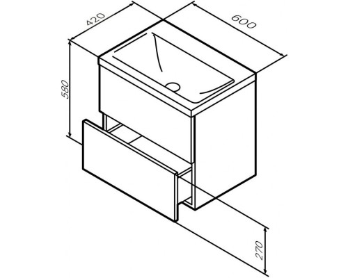 Тумба белый глянец 60 см Am.Pm Gem M90FHX06022WG