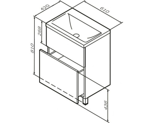 Тумба графит матовый 60 см Am.Pm Gem M90FSX06022GM32