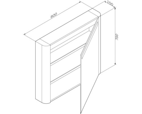 Зеркальный шкаф 80x70 см орех R Am.Pm Sensation M30MCR0801NF