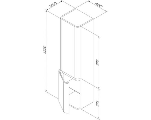 Пенал подвесной орех L Am.Pm Sensation M30CHL0406NF