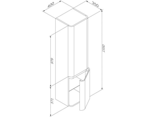 Пенал подвесной белый глянец R Am.Pm Sensation M30CHR0406WG