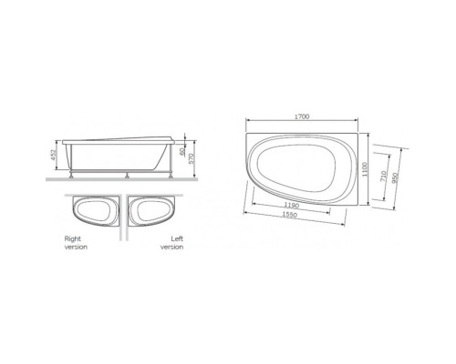 Акриловая ванна 170x110 см R Am.Pm Sensation W30A-170R110W-D