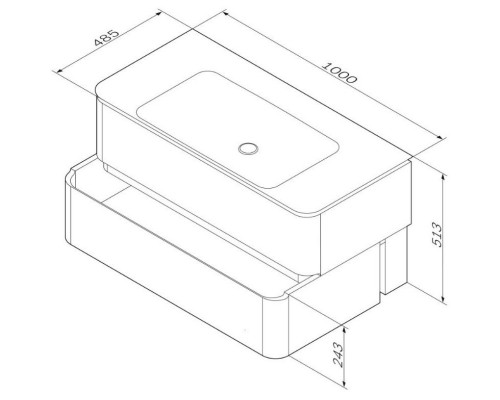 Тумба с раковиной табачный дуб 100 см Am.Pm Sensation M30FHX1002TF + M30WPC1001WG