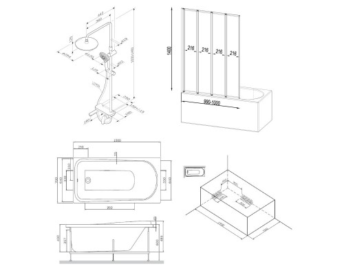 Акриловая ванна 150x70 см Am.Pm Like W80ASET-150AC