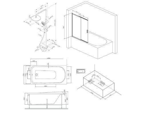 Акриловая ванна 150x70 см Am.Pm Like W80ASET-150SL