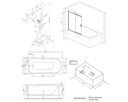 Акриловая ванна 170x70 см Am.Pm Like W80ASET-170SL