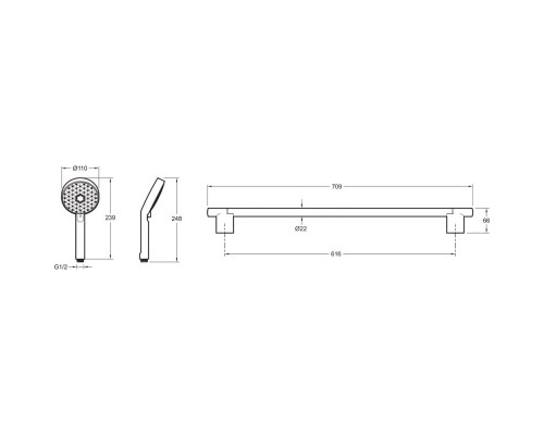 Смеситель для ванны Jacob Delafon Brive E78117-CP + E99898RU-CP