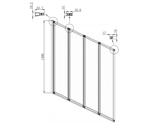 Шторка для ванны 100 см Ambassador Bath Screens 16041111L прозрачное