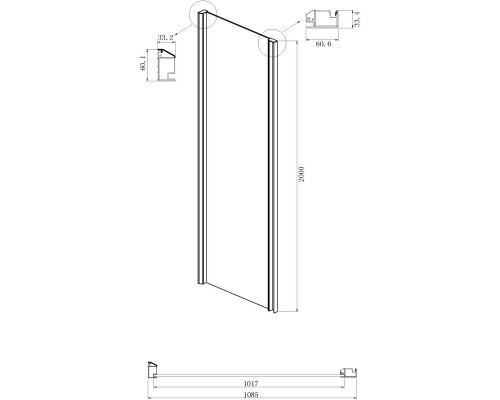 Душевой уголок 130х110 см Ambassador Intense 110022202IBB-110IBB тонированное