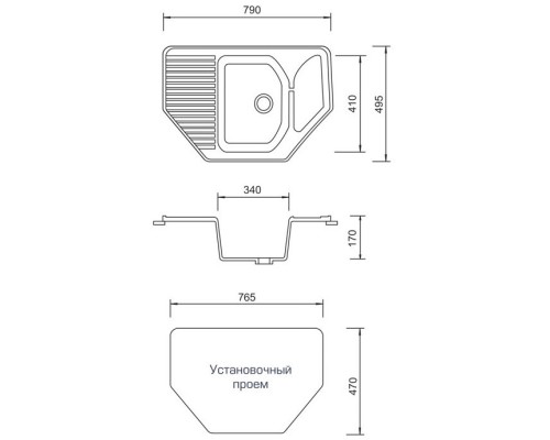 Кухонная мойка AquaGranitEx серый M-10(310)