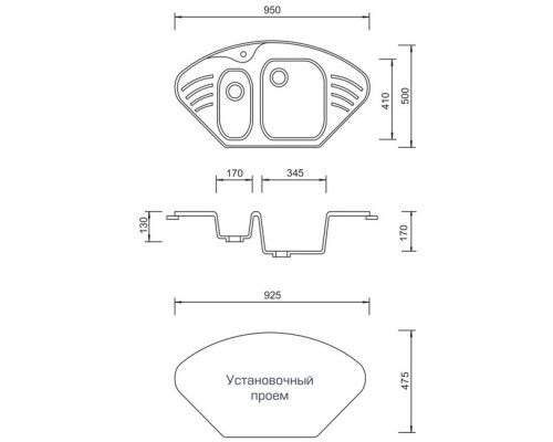 Кухонная мойка AquaGranitEx бежевый M-14(328)