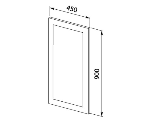 Зеркало 45x90 см с подсветкой алюминий Aquanet Нота 00159094