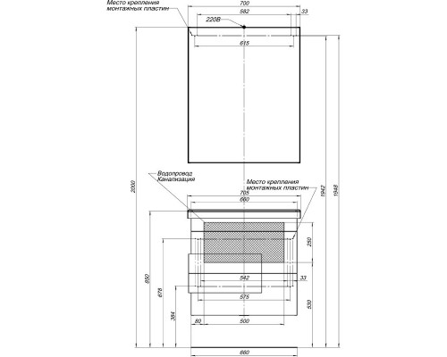 Зеркальный шкаф 70x85 см дуб кантри Aquanet Мадейра 00183065