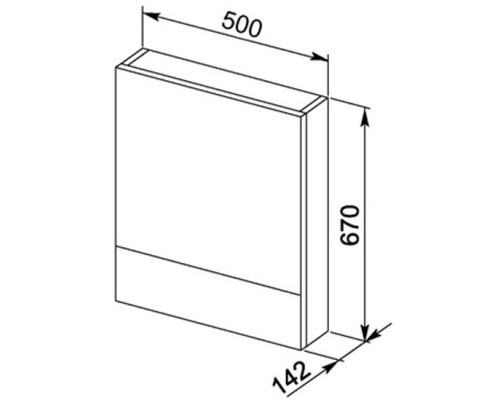 Зеркальный шкаф 50x67 см венге Aquanet Нота 00172682