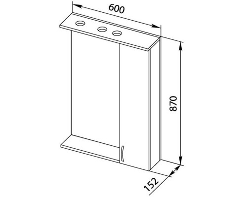 Зеркальный шкаф 60x87 см с подсветкой белый дуб Aquanet Донна 00169038