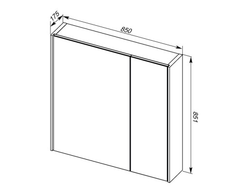 Зеркальный шкаф 85x85,1 см белый Aquanet Тулон 00182723