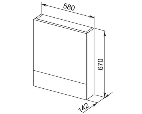 Зеркальный шкаф 58x67 см белый Aquanet Нота 00165370