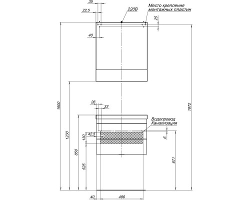 Зеркальный шкаф 58x67 см белый Aquanet Нота 00165370