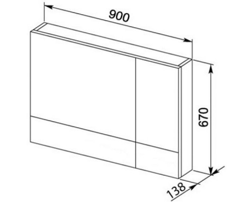 Зеркальный шкаф 90x67 см белый Aquanet Нота 00165371