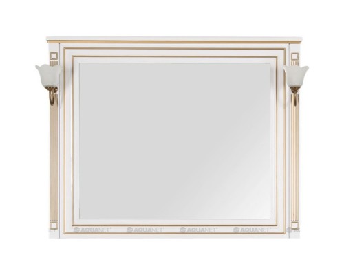 Зеркало 120x96,3 см белый золотая патина Aquanet Паола 00186105
