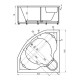 Акриловая ванна 164x164 см Aquatek Сириус SIR164-0000004