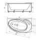 Акриловая гидромассажная ванна 150x95 см левая пневматическое управление стандартные форсунки Aquatek Бетта-150