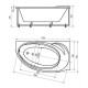 Акриловая гидромассажная ванна 170x97 см левая пневматическое управление стандартные форсунки Aquatek Бетта-170