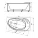 Акриловая гидромассажная ванна 170x97 см левая пневматическое управление плоские форсунки Aquatek Бетта-170