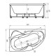 Акриловая гидромассажная ванна 170x105 см левая пневматическое управление стандартные форсунки Aquatek Вега-170