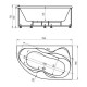 Акриловая гидромассажная ванна 170x105 см левая пневматическое управление плоские форсунки Aquatek Вега-170