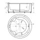 Акриловая гидромассажная ванна 180x180 см пневматическое управление стандартные форсунки+спинной массаж 6 форсунок Aquatek Аура