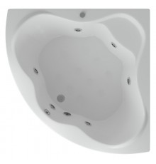 Акриловая гидромассажная ванна 135x135 см пневматическое управление плоские форсунки Aquatek Галатея