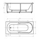 Акриловая гидромассажная ванна 170x75 см пневматическое управление плоские форсунки Aquatek Лея