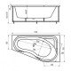 Акриловая гидромассажная ванна 170x95 см правая пневматическое управление премиум форсунки Aquatek Медея