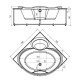 Акриловая гидромассажная ванна 150x150 см пневматическое управление стандартные форсунки Aquatek Эпсилон
