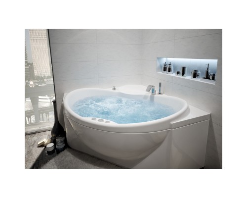 Акриловая гидромассажная ванна 150x150 см пневматическое управление плоские форсунки Aquatek Эпсилон