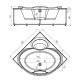 Акриловая гидромассажная ванна 150x150 см пневматическое управление премиум форсунки Aquatek Эпсилон