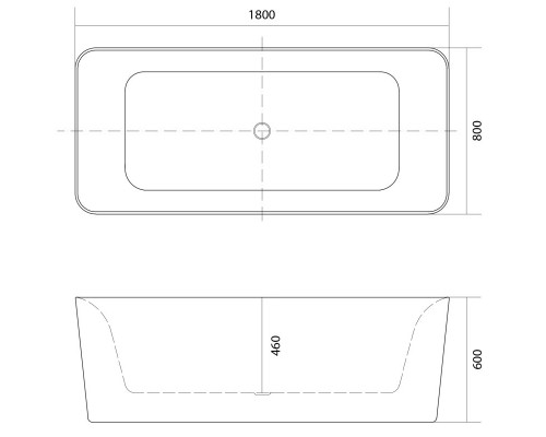 Акриловая ванна 180x80 см Aquate Квадро AQ-K27880