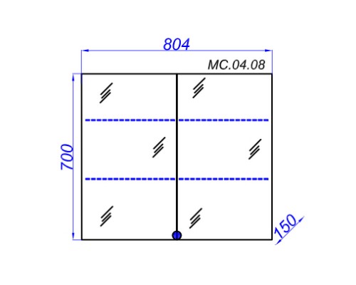 Зеркальный шкаф 80,4x70 см белый глянец Aqwella MC.04.08