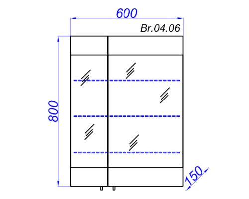 Зеркальный шкаф без подсветки сосна магия 60х80 см Aqwella Brig Br.04.06/SM