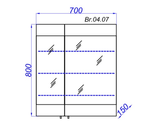 Зеркальный шкаф 70x80 см белый глянец Aqwella Brig Br.04.07/W