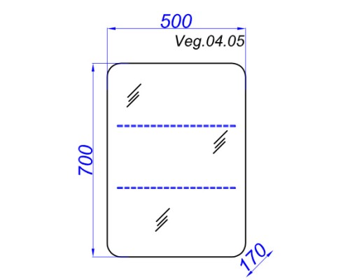 Зеркальный шкаф без подсветки дуб сонома 50x70 см Aqwella Vega Veg.04.05