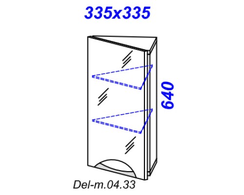 Зеркальный шкаф угловой Aqwella Delta Del-m.04.33