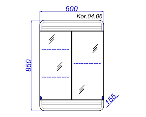 Зеркальный шкаф 60x85 см белый глянец Aqwella Corsica Kor.04.06