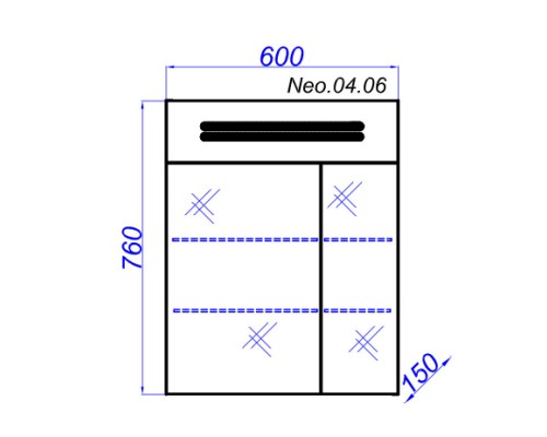 Зеркальный шкаф 60x76 см белый глянец Aqwella Neo Neo.04.06