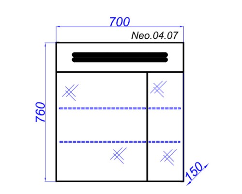 Зеркальный шкаф 70x76 см белый глянец Aqwella Neo Neo.04.07