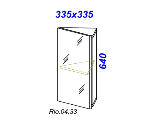 Зеркальный шкаф угловой Aqwella Rio Rio.04.33